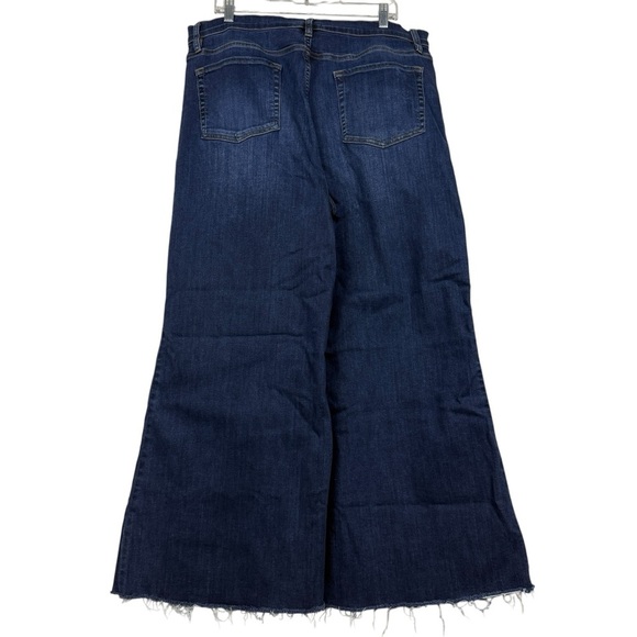 Frame le Palazzo crop majesty Rae dark wash ultra wide leg jeans size 34 waist - Picture 3 of 8